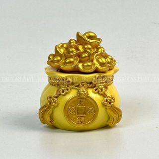 HỦ ĐỰNG MUỐI GẠO TÀI LỘC MÀU VÀNG