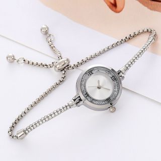 Đồng hồ nữ pha lê mặt tròn dây mì đính đá cài rút với phong cách mềm mại, sang trọng ( Hàng Giá Tận Xưởng )