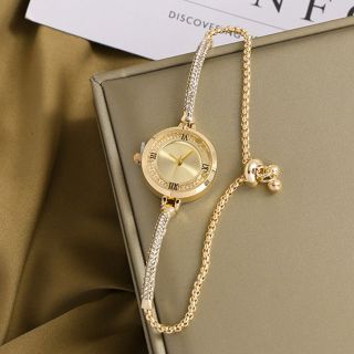Đồng hồ nữ pha lê mặt tròn dây mì đính đá cài rút với phong cách mềm mại, sang trọng ( Hàng Giá Tận Xưởng )