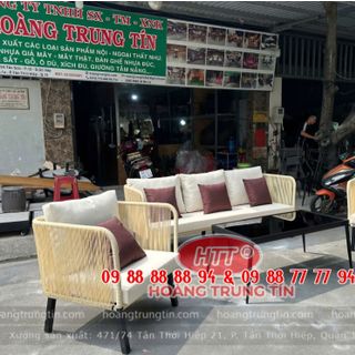Sofa mây nhựa ngoài trời Resort giá rẻ