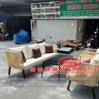 Sofa mây nhựa ngoài trời Resort giá rẻ