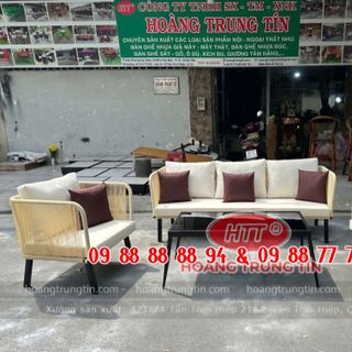 Sofa mây nhựa ngoài trời Resort giá rẻ