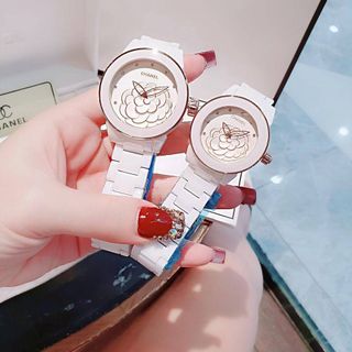 ĐỒNG HỒ NỮ CAO CẤP MỚI NHẤT CHAZEL ĐÁ CERAMIC MẶT HOA VIỀN HỒNG