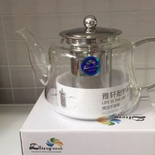 BÌNH TRÀ THỦY TINH CHỊU NHIỆT 600ML LÕI INOX 304