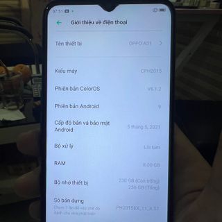 Điện Thoại Oppo A31 8GB/256GB Mới Chính Hãng - Hiệu Năng Tốt, Thiết Kế Thời Thượng