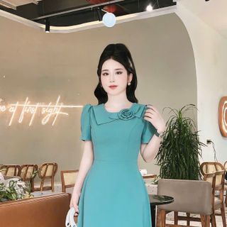 Đầm thiết kế tay bồng cổ áo thiết kế cách tân DTK 005