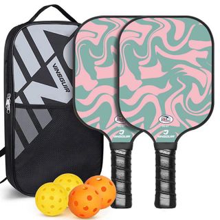 BỘ 2 VỢT PICKLEBALL HỌA TIẾT KÈM 4 BÓNG