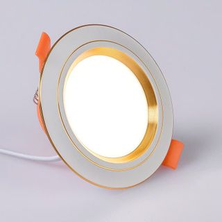 ĐÈN LED ÂM TRẦN 3 MÀU 7W VIỀN VÀNG