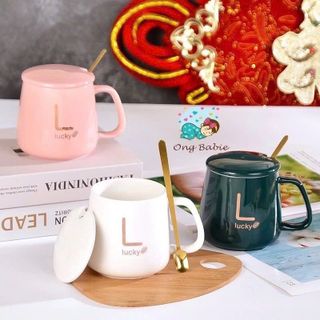 BỘ CỐC SỨ, LY SỨ LUCKY KÈM MUỖNG