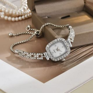 Đồng hồ nữ dây xích đính đá mặt vuông cài rút 3 màu sang trọng ( Hàng Giá Tận Xưởng )