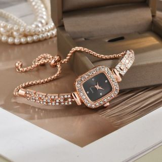 Đồng hồ nữ dây xích đính đá mặt vuông cài rút 3 màu sang trọng ( Hàng Giá Tận Xưởng )