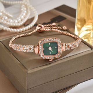 Đồng hồ nữ dây xích đính đá mặt vuông cài rút 3 màu sang trọng ( Hàng Giá Tận Xưởng )