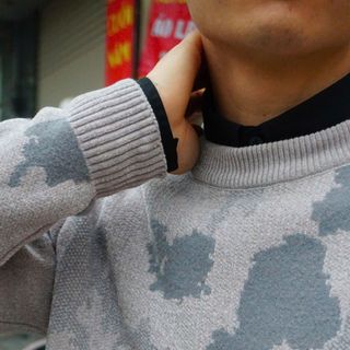 Áo len nam cổ tròn áo cổ 3p len nam len nhung dày siêu ấm họa tiết trẻ trung Hà Đinh - M L XL XXL - 3p-913loang Bán sỉ bán buôn