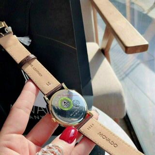 XẢ KHO ĐỒNG HỒ NỮ CAO CẤP MÁY THUỴ SỸ MOVADOOO DÂY DA NÂU