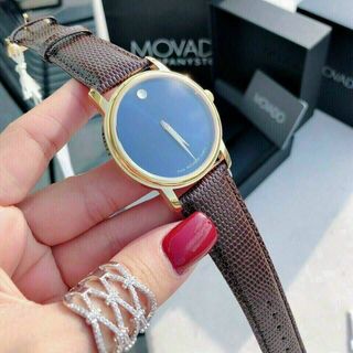 XẢ KHO ĐỒNG HỒ NỮ CAO CẤP MÁY THUỴ SỸ MOVADOOO DÂY DA NÂU