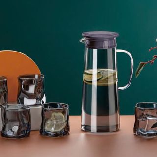BỘ BÌNH THỦY TINH CỐC VẶN VÀNG 807 KHÔNG KÈM KHAY