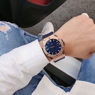 SALE ĐỒNG HỒ NAM CAO CẤP MỚI NHẤT HUB MÁY CƠ NIỀNG TRƠN VÀNG