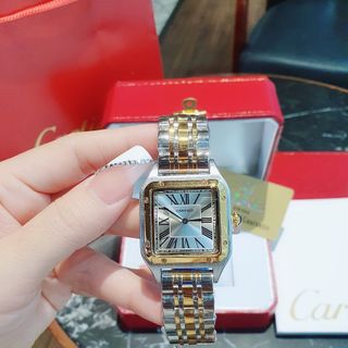 ĐÔNG HỒ NAM NỮ TRUNG CẤP CATIE MẶT VUÔNG DÂY THÉP KHOÁ BƯỚM