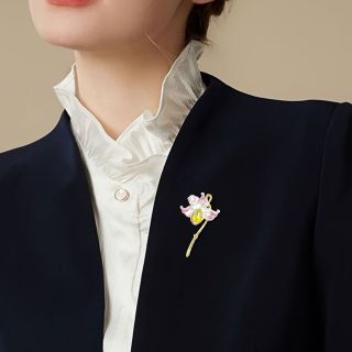 Ghim Cài Áo Hình Hoa lily Chống Phong Cách retro dành cho nam nữ 6.5cm