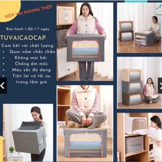 Hộp Đựng Quần Áo Túi giỏ Hộp Vải Khung thép đựng quần áo đồ lót đa năng Kích Thước Lớn Hộp chia ngăn