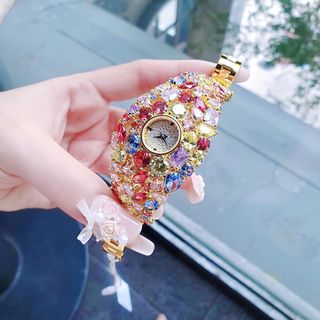 ĐỒNG HỒ NỮ CHÍNH HÃNG MỚI NHẤT FUNMEI FGRAF  FULL NGỌC 7 MÀU ĐI KÈM TEM KÍCH HOẠT ĐIỆN TỬ