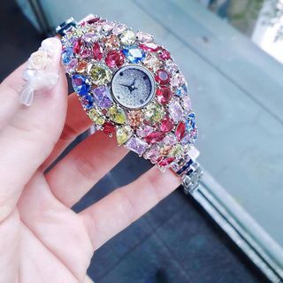 ĐỒNG HỒ NỮ CHÍNH HÃNG MỚI NHẤT FUNMEI FGRAF FULL NGỌC 7 MÀU ĐI KÈM TEM KÍCH HOẠT ĐIỆN TỬ
