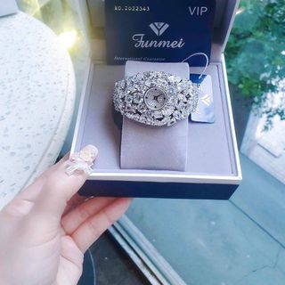ĐỒNG HỒ NỮ CHÍNH HÃNG MỚI NHẤT FUNMEI FGRAF FULL NGỌC 7 MÀU ĐI KÈM TEM KÍCH HOẠT ĐIỆN TỬ