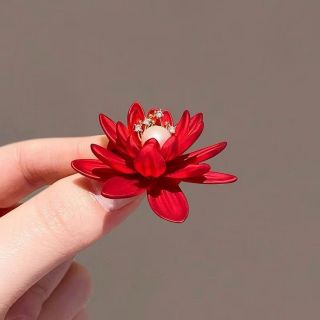 Ghim Trâm Cài Áo Hoa Sen Đỏ Thời Trang Cao Cấp Dành Cho Nữ 4.5cm