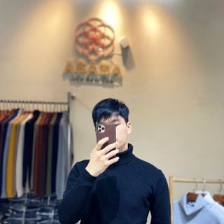 Áo len nam cổ lọ kẻ tăm hàng kĩ dày dặn lên dáng chuẩn đẹp Hà Đinh - Đen, Trắng, Ghi - M L XL - lo-tam