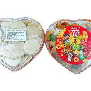 [Tết 2025] Bánh đồng tiền mix hạt hộp trái tim (200gr)