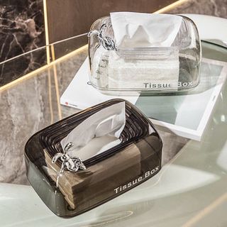 Hộp đựng khăn giấy tự lún tissue box sang trọng, miệng hộp tự chìm tránh kẹt giấy kèm Gấu