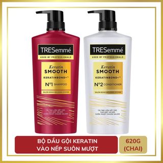 Dầu gội xả Tresemme Keratin Smooth 620g dành cho tóc Khô Xơ Rối - Chính Hãng