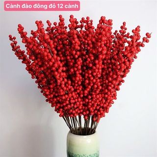 Cành đào đông đỏ 12 cành