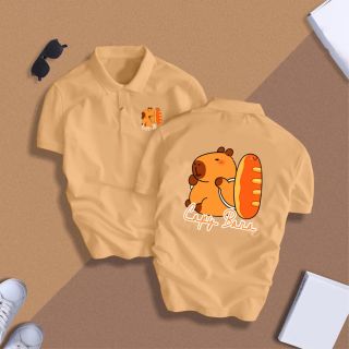 Áo polo Nam nữ CAPY BARA MANG BÁNH MÌ.chất vải poly cá sấu trẻ ,trung Thanh lich