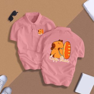 Áo polo Nam nữ CAPY BARA MANG BÁNH MÌ.chất vải poly cá sấu trẻ ,trung Thanh lich