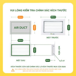 Cửa Gió Nan Bầu Dục 2 Lớp, Lưu Thông Không Khí, Sơn Tĩnh Điện, Che Lỗ Trần Thạch Cao, Asia Green ( Giá bao gồm VAT)