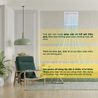 Cửa Gió Nan Bầu Dục 2 Lớp, Lưu Thông Không Khí, Sơn Tĩnh Điện, Che Lỗ Trần Thạch Cao, Asia Green ( Giá bao gồm VAT)