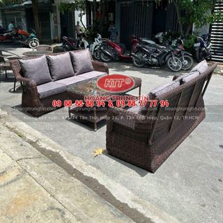 Ghế cafe nhựa giả mây ngoài trời giá rẻ ghế vua mây nhựa nâu