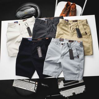 Quần short kaki nam. Chất vải 98% cotton dày dặn đanh mịn 2% sợi Spandex co giãn thoải mái