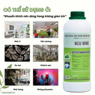 Dung Dịch Tạo Khói Nano Bạc Tinh Chất Thiên Nhiên, Khử Mùi, Khử Khuẩn Nhà Cửa, Ôtô, VP, Khách Sạn 5L (Bạc hà/ Sả chanh/ Quế/ Trà xanh)