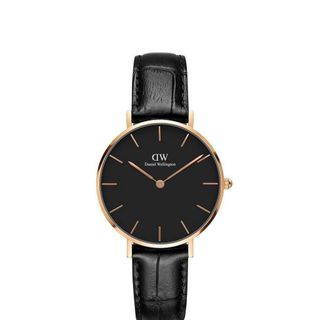 XẢ KHO ĐỒNG HỒ NỮ CAO CẤP D.W PETITE MẶT ĐEN SIZE 28 MÁY MIYOTA