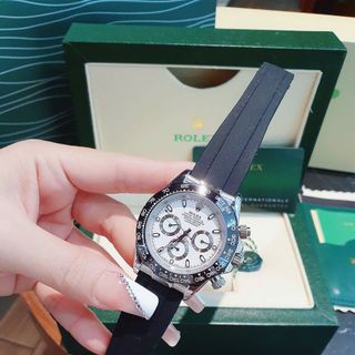 ĐỒNG HỒ NAM CAO CẤP RÔ LE MÁY CƠ DÂY CAO SU ĐEN