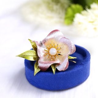 Trâm Cài Áo Cao Cấp Hoa Trà Đính Ngọc Trai Thời Trang Dành Cho Nữ 4.5cm
