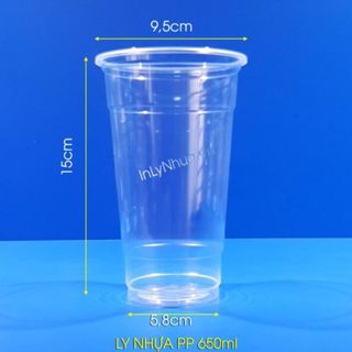 Ly nhựa 650ml PP /1 thùng 1000 cái