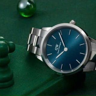 ĐỒNG HỒ NAM NỮ CAO CẤP MỚI NHẤT D.W ICONIC BẠC MẶT XANH FULLBOX