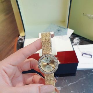 ĐỒNG HỒ NỮ THỜI TRANG HOT TREND RÔ LE MẶT TRÒN MINI VIỀN HỘT