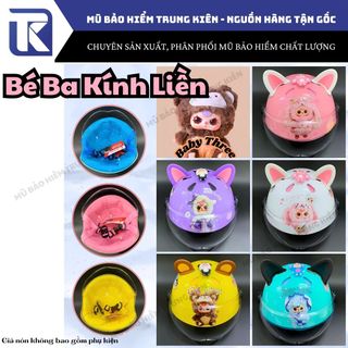 Nón bảo hiểm trẻ em Baby Three gắn kính [Kính Liền, KHÔNG KÈM PHỤ KIỆN], Nón bảo hiểm chính hãng Long Thanh, BH 12 tháng