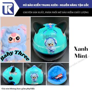Nón bảo hiểm trẻ em Baby Three gắn kính [Kính Liền, KHÔNG KÈM PHỤ KIỆN], Nón bảo hiểm chính hãng Long Thanh, BH 12 tháng