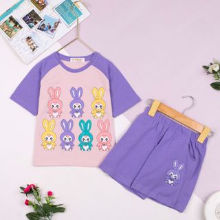 Sét bộ ngắn tay cho bé gái, Đồ bộ mùa hè cho bé gái 15-21kg , cotton mềm mịn, thoáng mát