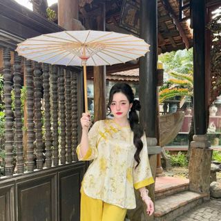 SET LAM GẤM 3 nút bọc áo gấm quần latin